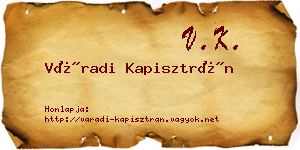 Váradi Kapisztrán névjegykártya