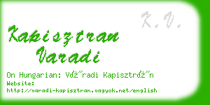 kapisztran varadi business card